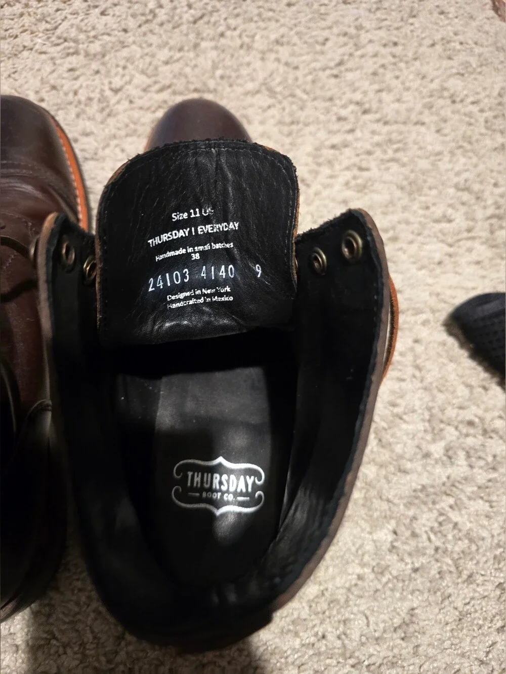 Thursday Boot Company Classic Brown Leather Captain Boot 11.